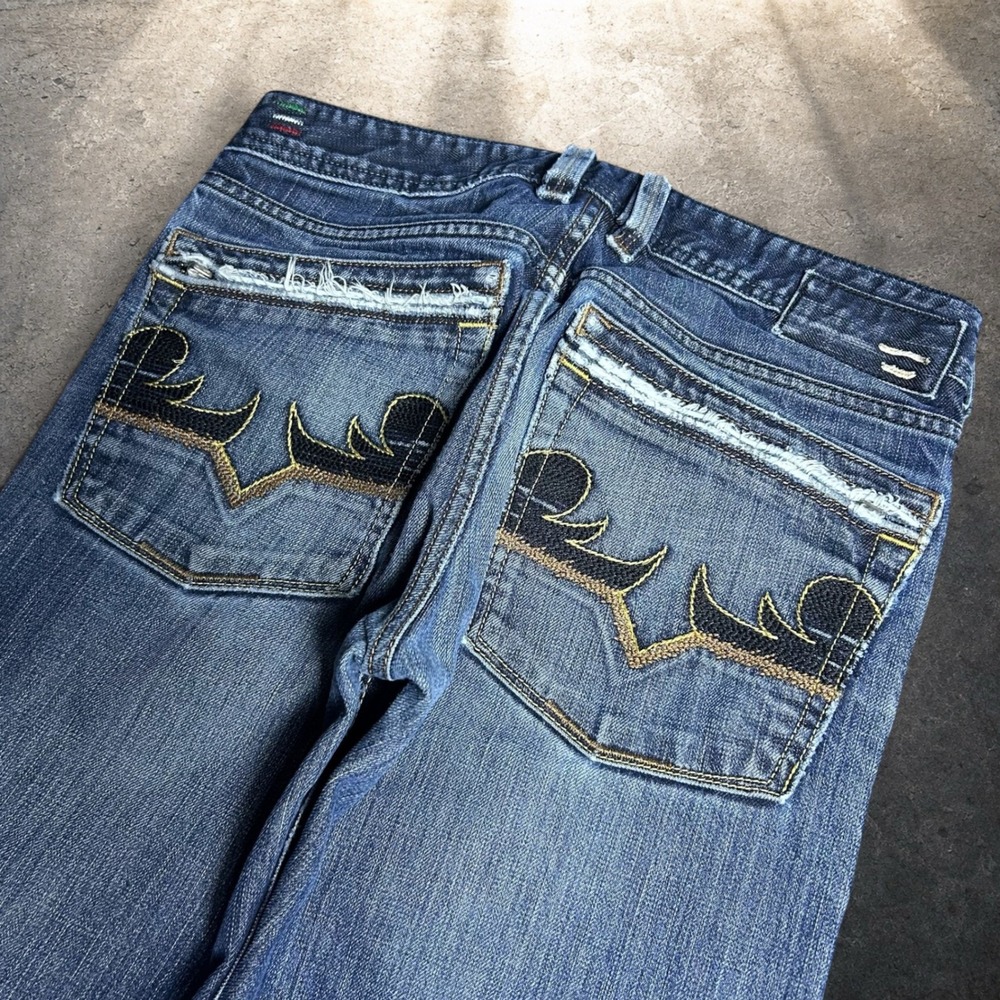 Vintage Diesel Yarik Straight Leg Selvage Jeans Blue Distressed Size W29 L30